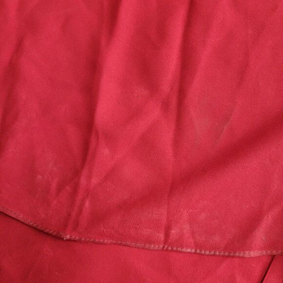 Badgley Mischka Collection Formal Gown Size 10 Red One Shoulder High Low Hem - Picture 12 of 13